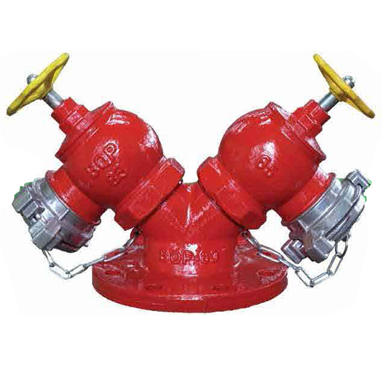 Đầu trụ cứu hỏa D100 2 cửa ra D65 BQP TRU2